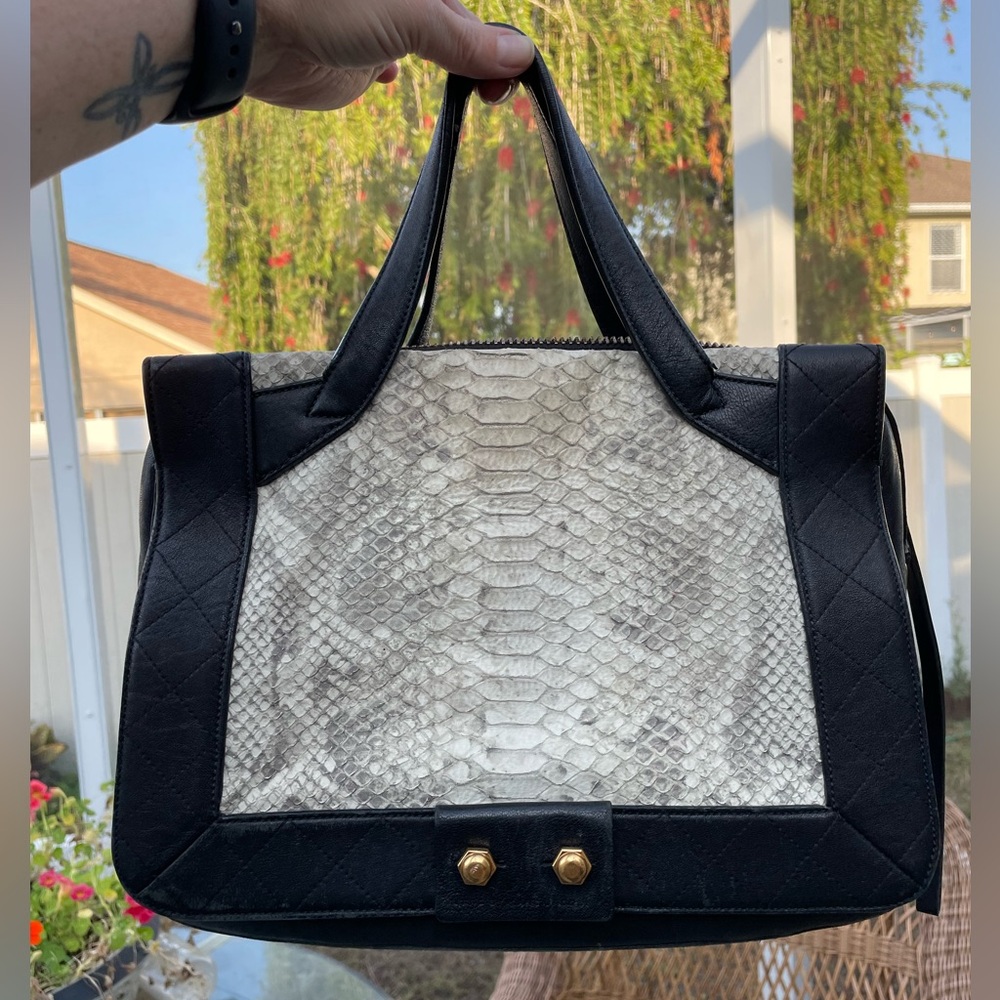 Marc By Marc Jacobs Python And Black Lamb Leather… - image 1